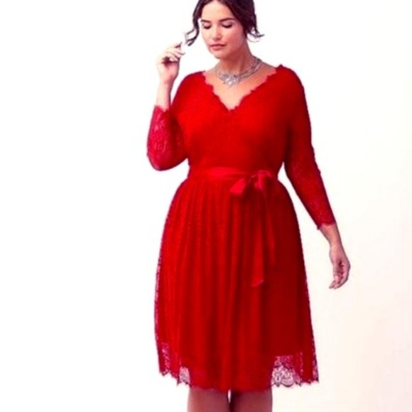 red lace dress size 18